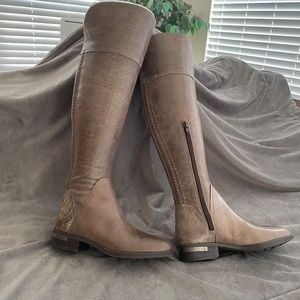 NIB Vince Camuto PEDRA Over the Knee Boots BOMBER GREY URBAN DISTRESSED